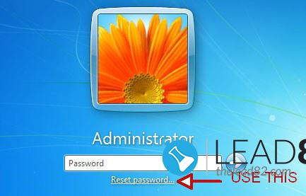 Dimenticato Windows 7 password uso disco di reset