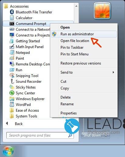 Windows 7 run command prompt as administrator