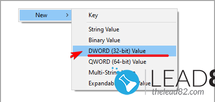 add new DWORD value to regedit