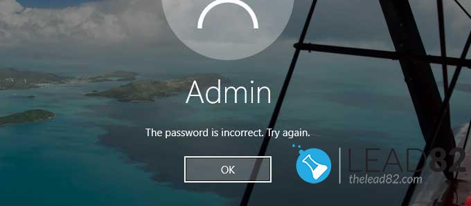 丢失windows 10密码 - 密码不正确。再次尝试