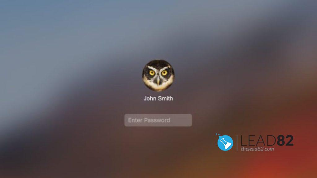 schermata di accesso al macbook inserire la password