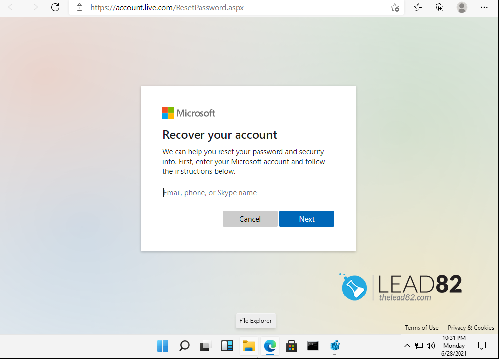 recover windows 11 account