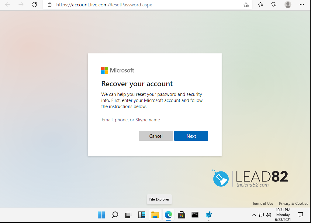 recuperare l'account di windows 11