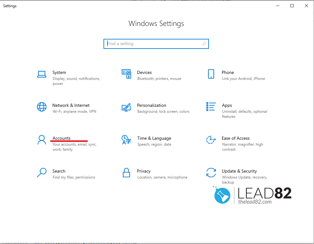 windows 10 asetukset valitse tilit