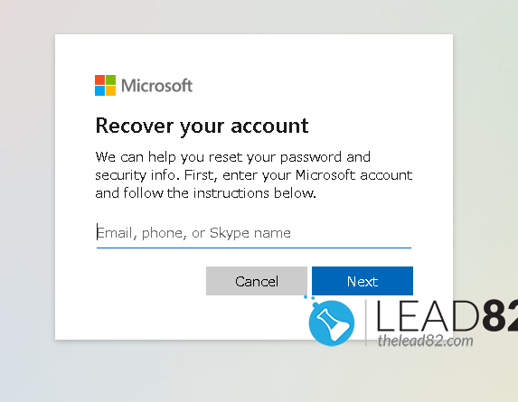 reset Microsoft account password